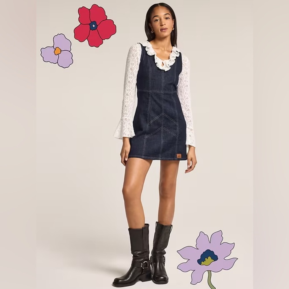 NWT! Old Navy x Anna Sui Sleeveless Denim Mini Dress